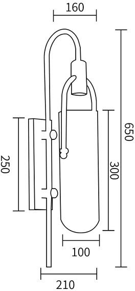 Бра Arc Well B6066W/S black/white