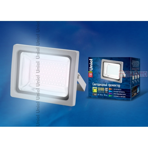 Прожектор ULF-S04-30W/DW IP65 85-265В GREY картон