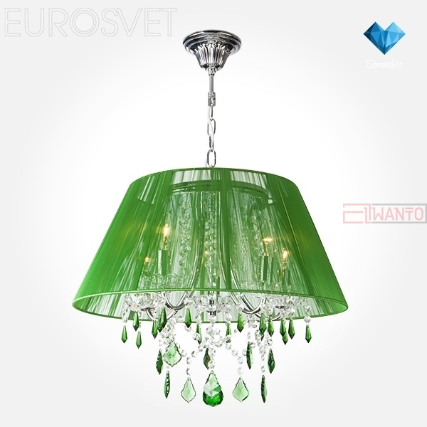 Подвесной светильник Eurosvet Emerald 3125/5 хром/зелёный Strotskis