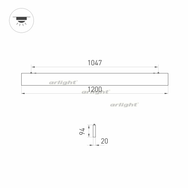 Подвесной светильник LINEAIR FLAT 031530