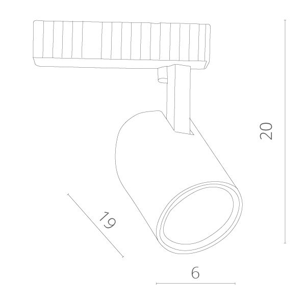 Трековый светильник Striscia A3607PL-1WH