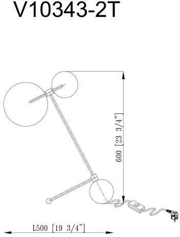 Интерьерная настольная лампа Bizet V10343-2T