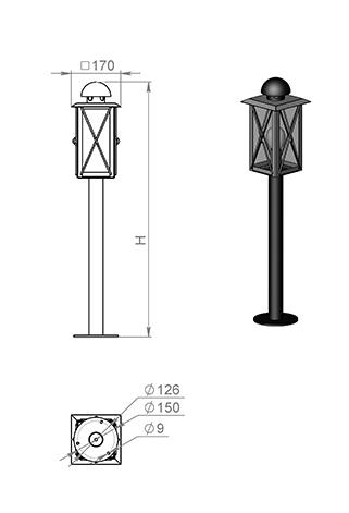 Наземный фонарь Baveno 260-31/bg-14