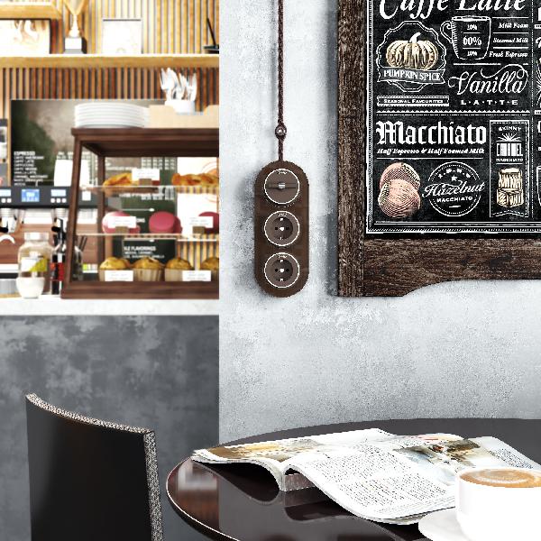 Выключатель Накладные механизмы Vintage мокко матовый/хром W5822052