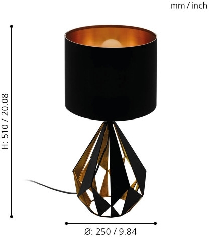 Интерьерная настольная лампа Carlton 5 43077