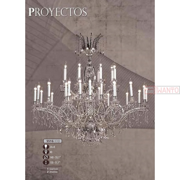 Подвесная люстра Riperlamp 551G 551G/24+8 CQ AMATISTA