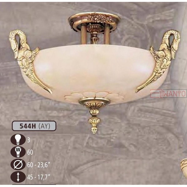 Потолочная люстра Riperlamp 544H 544H/3 AY CREAM ALABASTER WITH CARVING