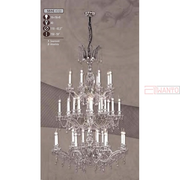 Подвесная люстра Riperlamp 551C 551C/16+16+8 CQ SWAROVSKI