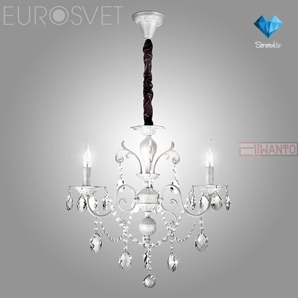 Подвесная люстра Eurosvet Viola 10064/3 белый с серебром Strotskis