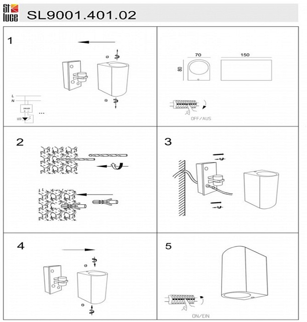 Настенный светильник уличный Borgo SL9001.401.02