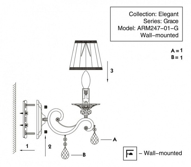 Бра Grace ARM247-01-G