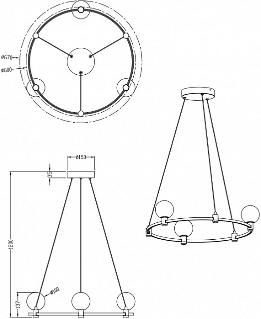 Подвесная люстра Urban FR4005PL-03G1