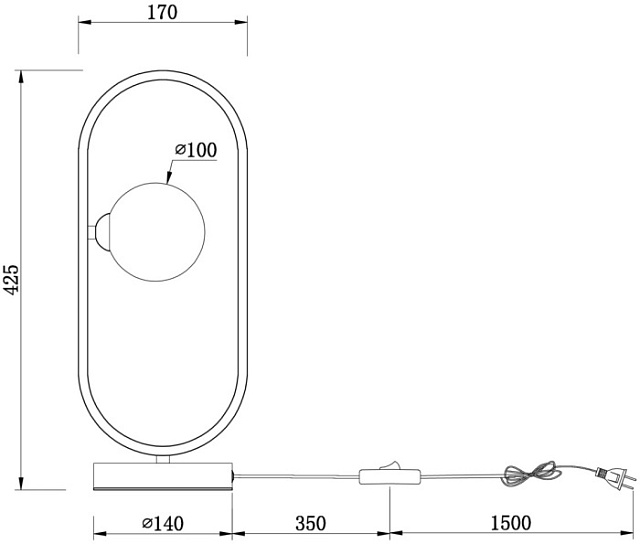 Интерьерная настольная лампа Inversion FR5233TL-01BS