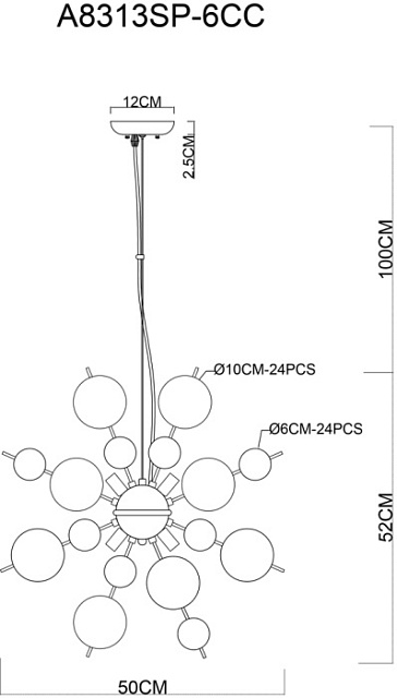 Подвесная люстра Molecule A8313SP-6CC
