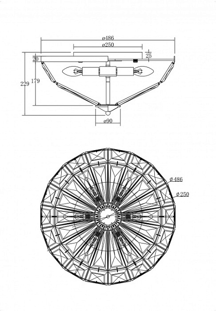 Потолочная люстра Facet MOD094CL-06CH