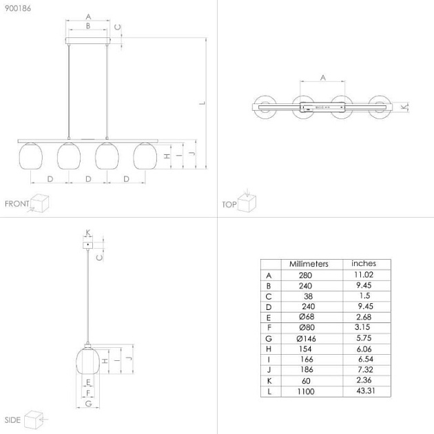 Подвесной светильник Filago 900186