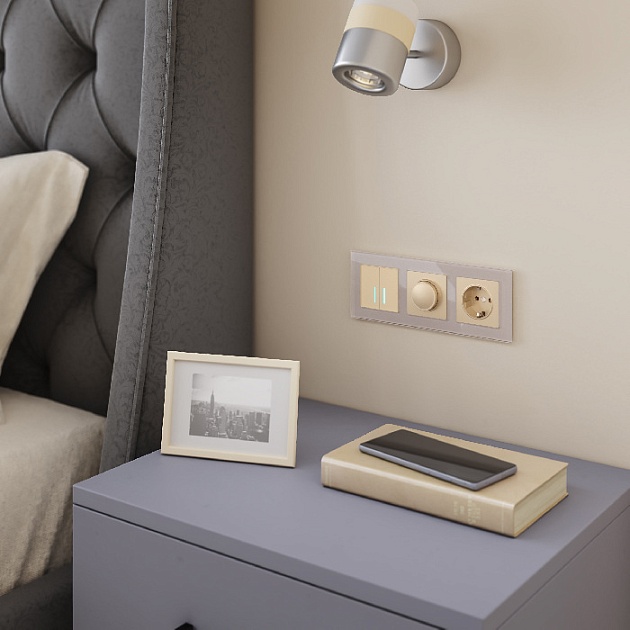 Выключатель Встраиваемые механизмы шампань W4520611