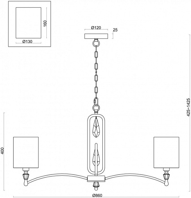 Подвесная люстра Riverside FR1007PL-08BS