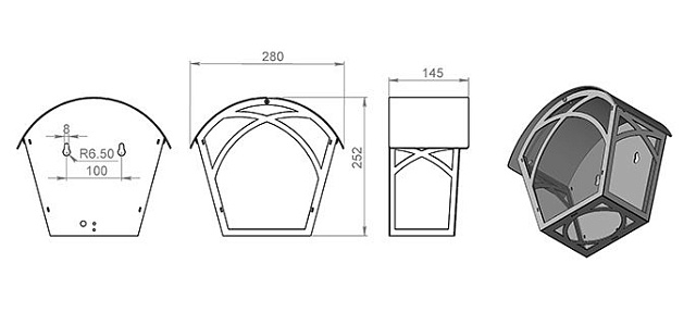 Настенный фонарь уличный Мадрид 140-12/b-11