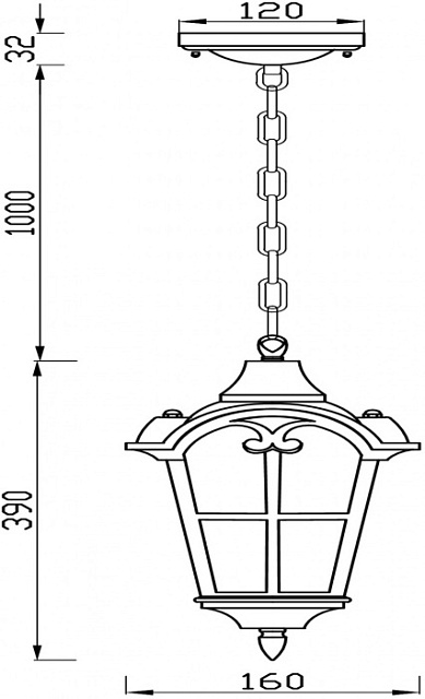Уличный светильник подвесной Albion O413PL-01BZ