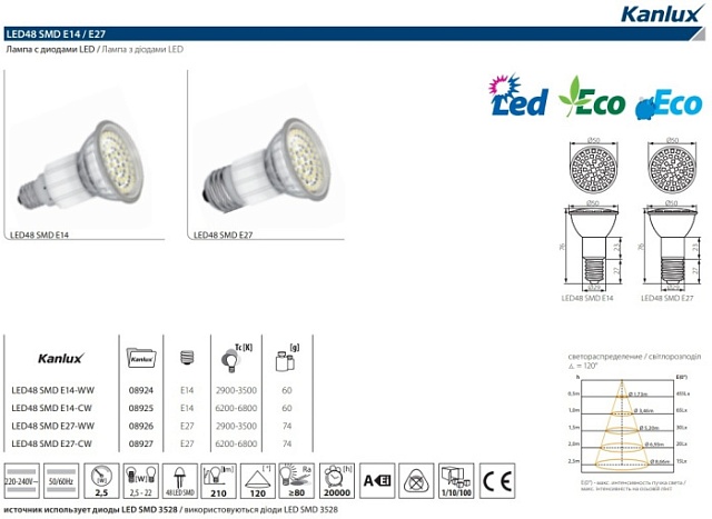 Лампочка рефлекторная LED48 8927