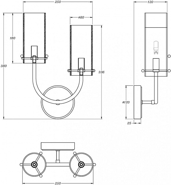 Бра Arco MOD223WL-02BS