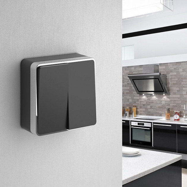 Выключатель Накладные механизмы Gallant черный/хром W5020035