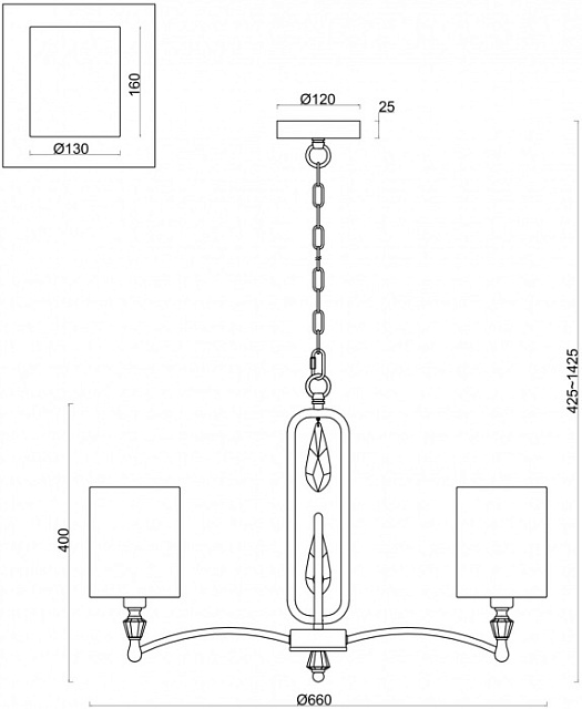 Подвесная люстра Riverside FR1007PL-05BS