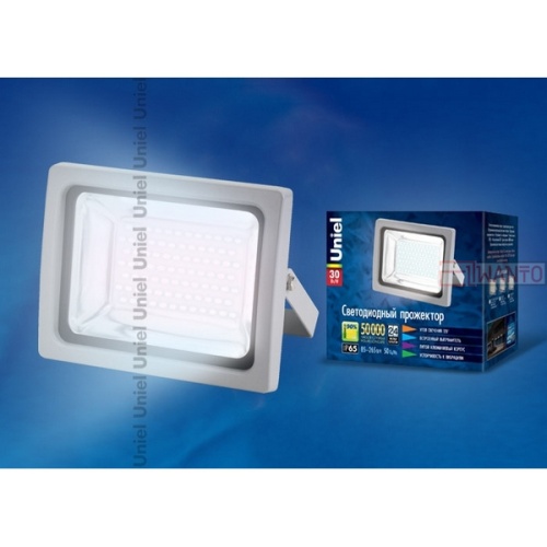 Прожектор   ULF-S04-30W/DW IP65 85-265В GREY картон 