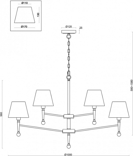 Подвесная люстра Rosemary FR5190PL-12BS1