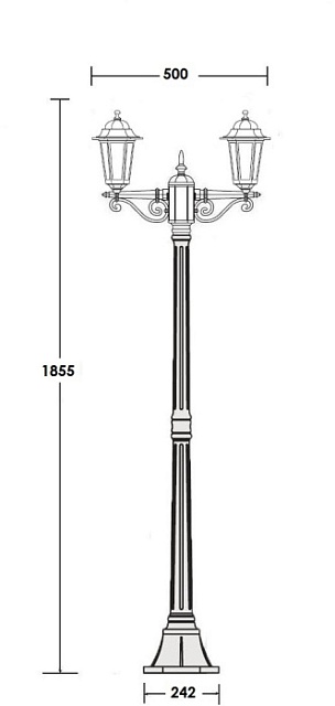 Наземный фонарь PETERSBURG S 79808SA Bl