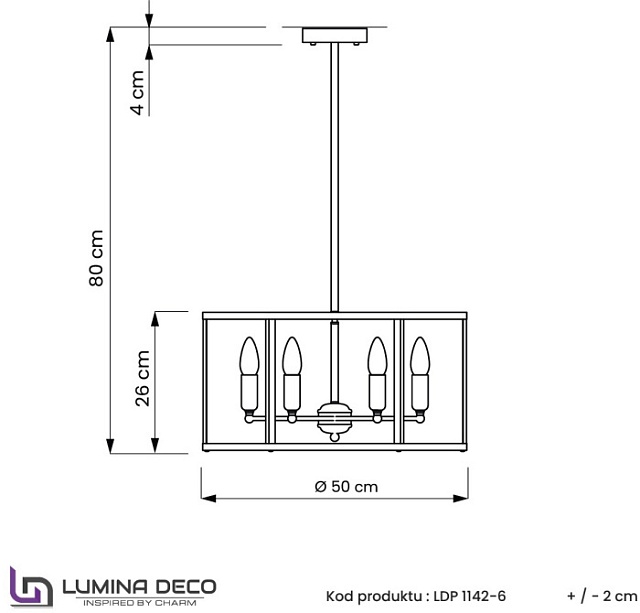 Подвесная люстра  LDP 1142-6 BK+MD