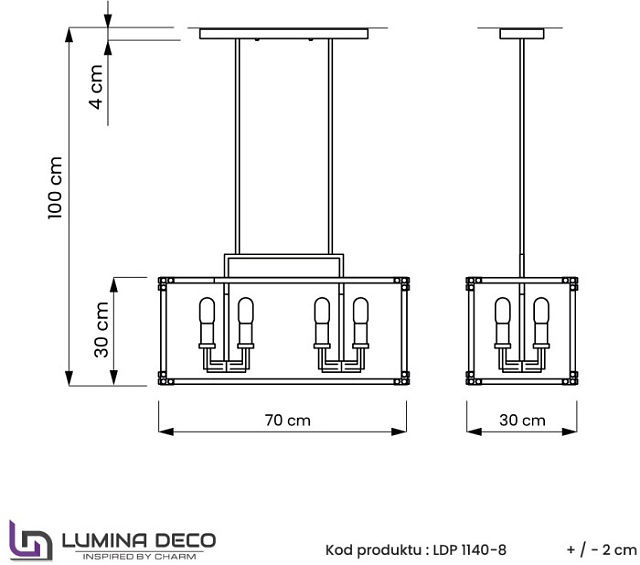 Подвесная люстра  LDP 1140-8 BK+MD