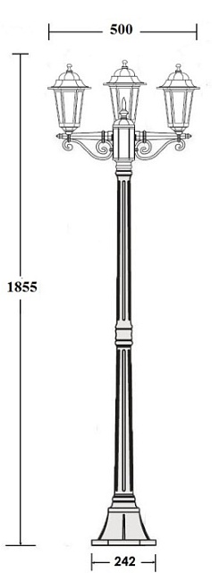 Наземный фонарь PETERSBURG S 79808SB Bl