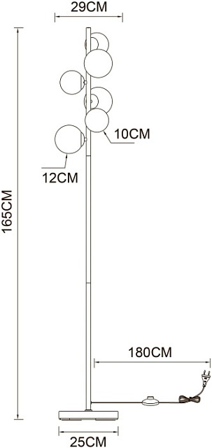 Торшер Gemini A2243PN-6PB