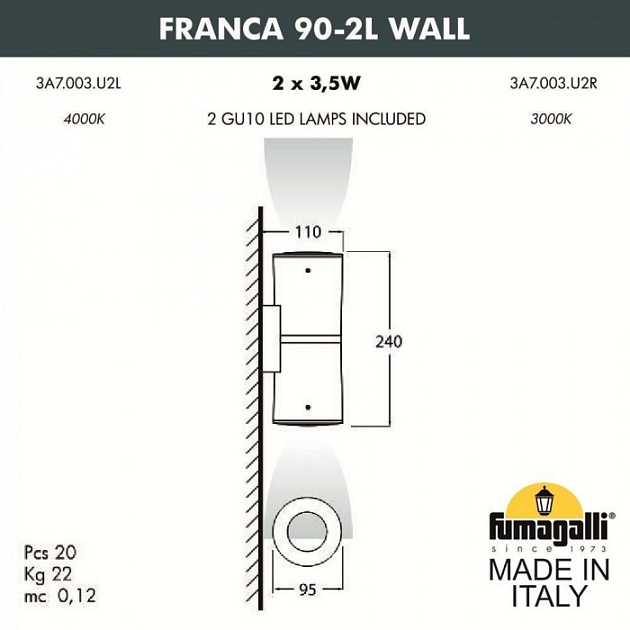 Архитектурная подсветка Franca 90 3A7.003.000.WXU2L