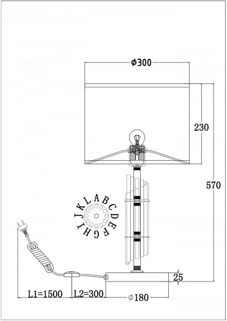 Интерьерная настольная лампа Alloro MOD088TL-01BS