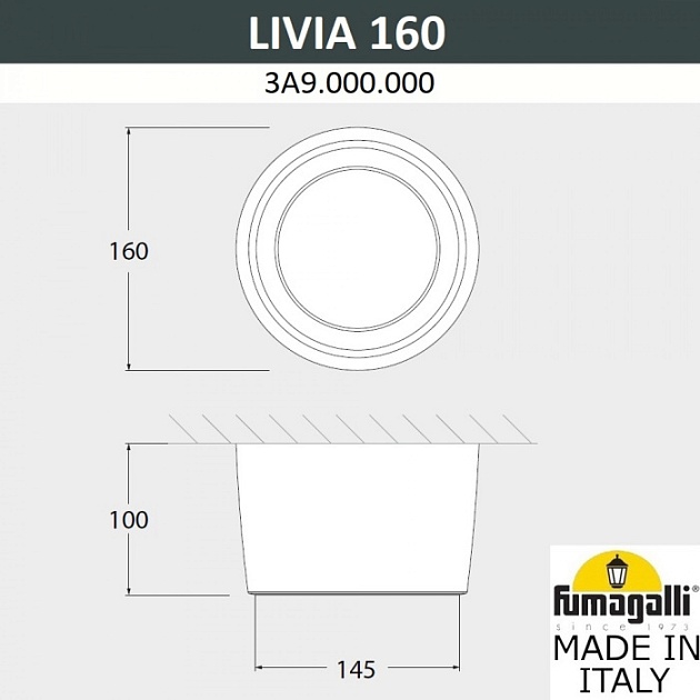 Потолочный светильник уличный Livia 160 3A9.000.000.AXD1L