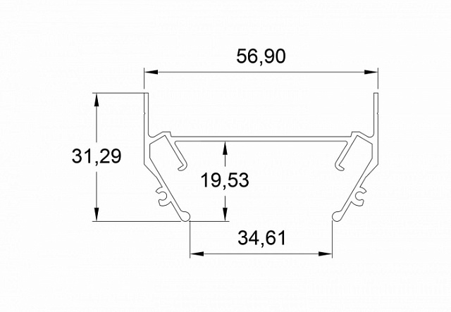 Закладной профиль TR3050 TR3050-AL