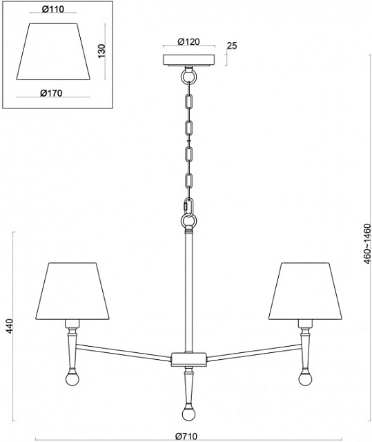 Подвесная люстра Rosemary FR5190PL-05BS