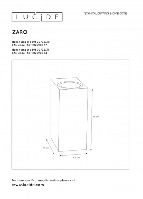 Архитектурная подсветка Zaro 69800/02/30