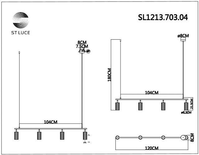 Подвесной светильник Kendo SL1213.703.04