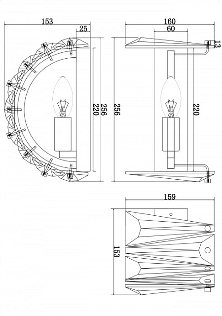 Настенный светильник Puntes MOD043WL-01CH