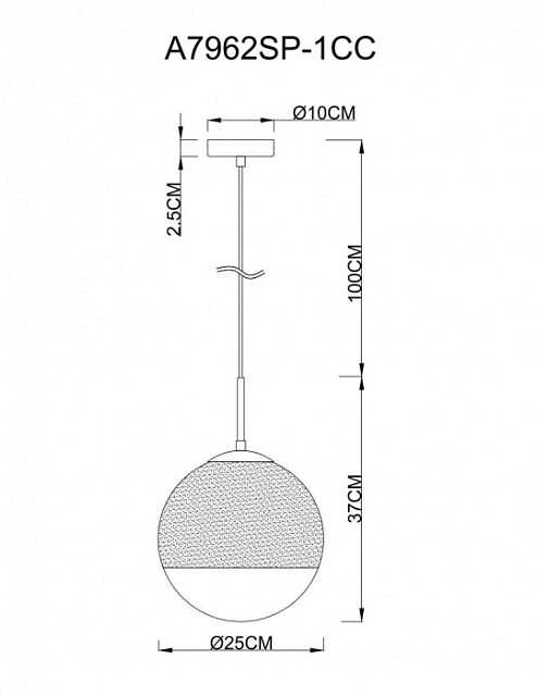 Подвесной светильник Jupiter Chrome A7962SP-1CC