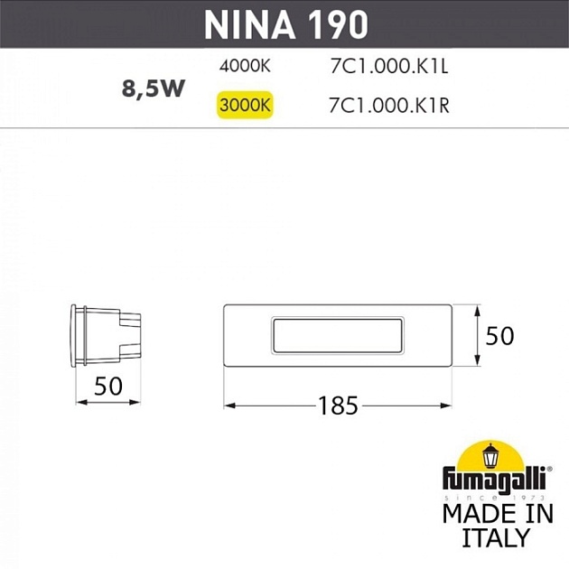 Встраиваемый светильник уличный Nina 7C1.000.000.AYK1L