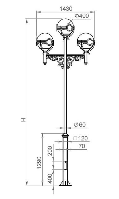 Наземный фонарь Versailles 520-33/b-30