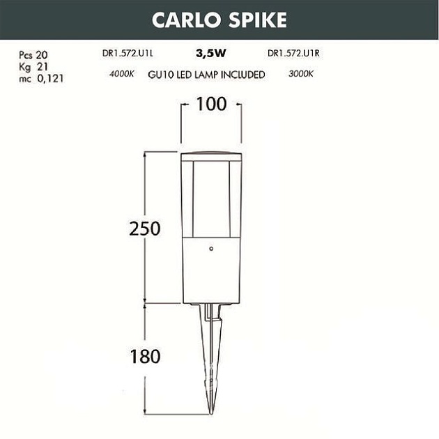 Грунтовый светильник Carlo DR1.572.000.AXU1L