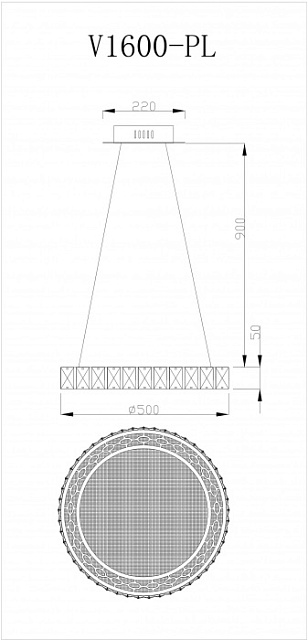 Подвесная люстра Ice V1600-PL