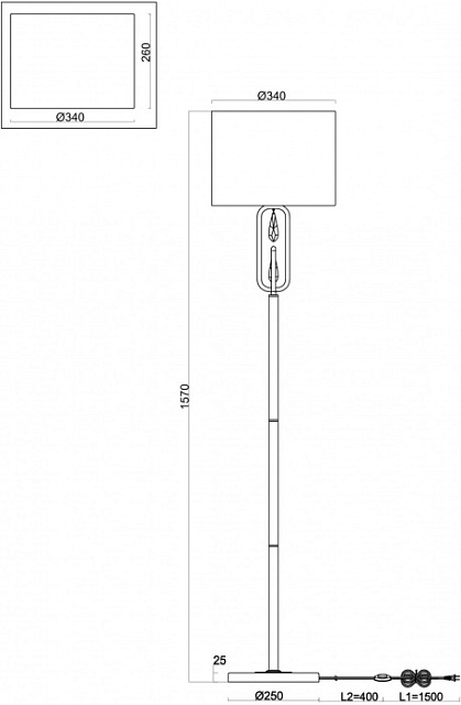 Торшер Riverside FR1007FL-01BS