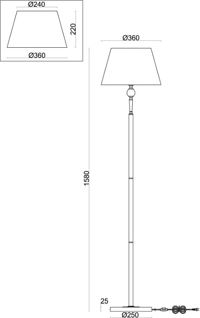 Торшер Rosemary FR2190FL-01N